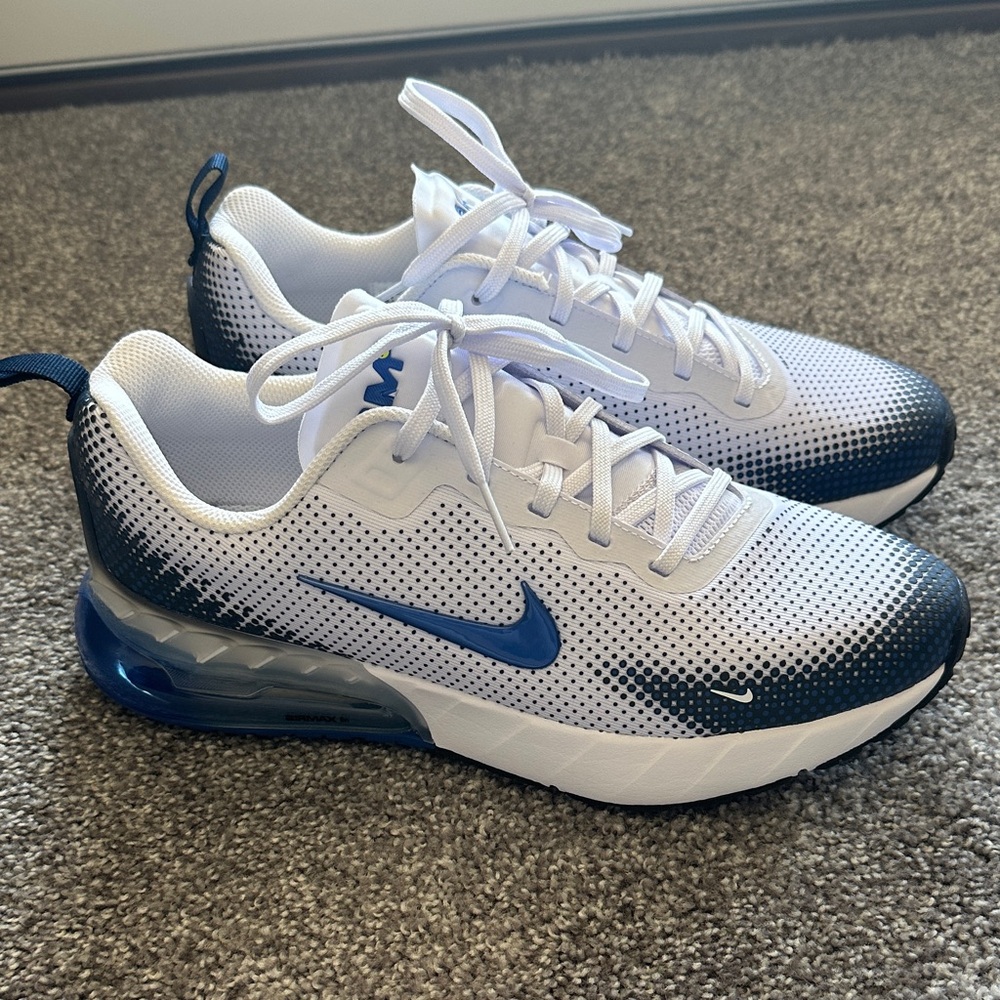 Nike Air Max White and Royal Blue Sneakers